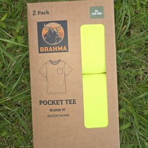 Brahma Vibrant Yellow Short Sleeve Tee Relaxed Fit 2 Pair XL